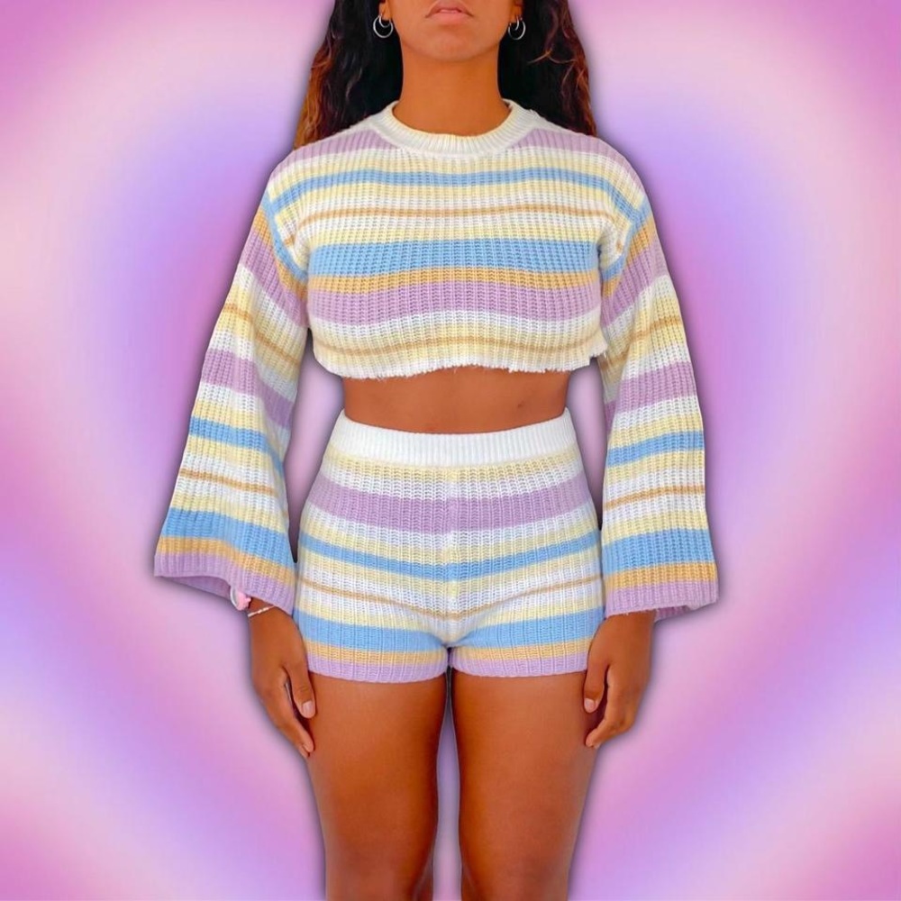 Knit Striped Sweater Set 🌈
